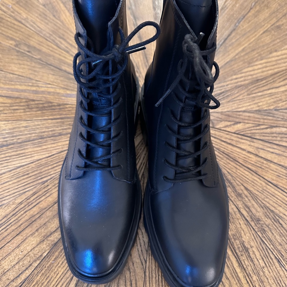 ASH black leather lace up boots. Brand new with tags!!